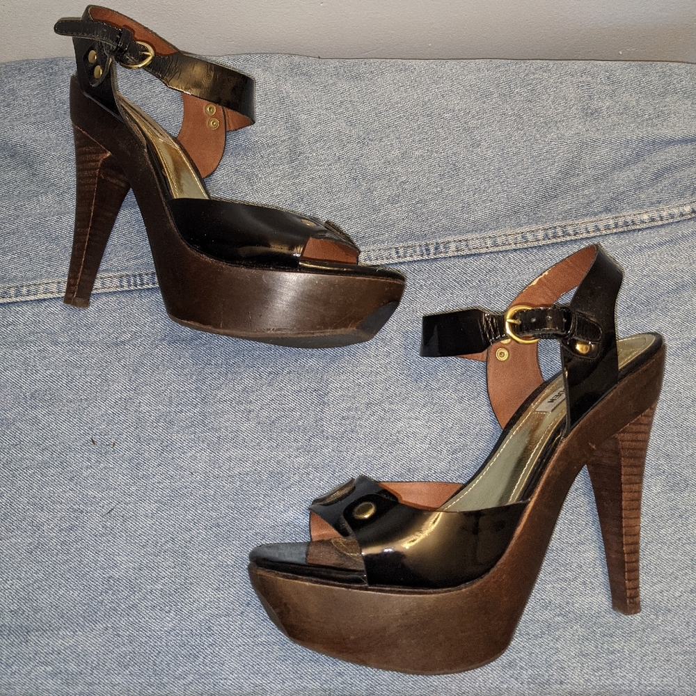 Steve Madden wooden platform heels